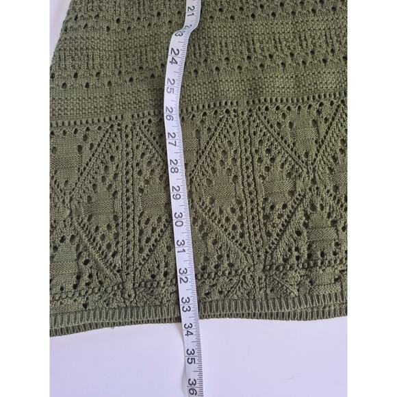 Cider Crochet Dress Green Open Knit Lined Sleeveless Sz S Boho Festival Summer - Picture 7 of 8